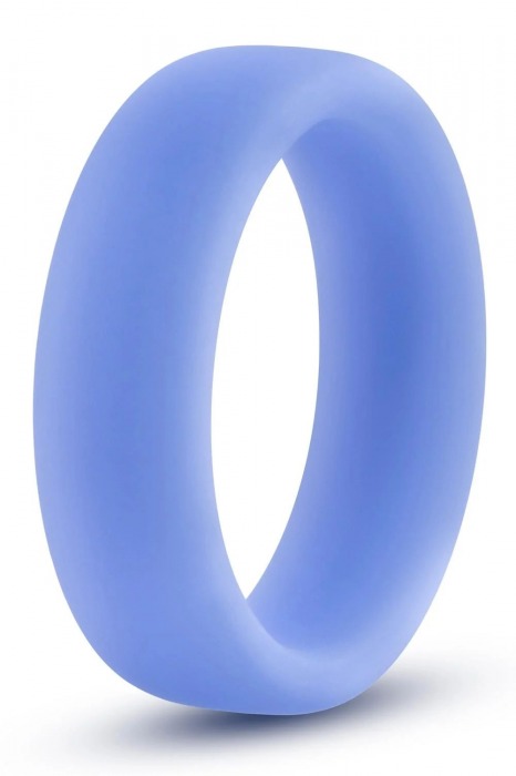 Голубое люминесцентное кольцо Silicone Glo Cock Ring - Blush Novelties - в Невинномысске купить с доставкой