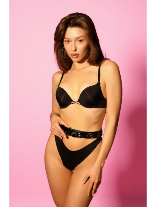 Эффектный черный пояс из лаковой эко-кожи - БДСМ Арсенал - купить с доставкой в Невинномысске