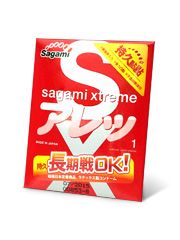 Утолщенный презерватив Sagami Xtreme FEEL LONG с точками - 1 шт. - Sagami - купить с доставкой в Невинномысске