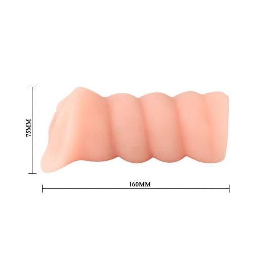 Мастурбатор-вагина с вибрацией и углублениями под пальцы - 16 см. - Baile - в Невинномысске купить с доставкой