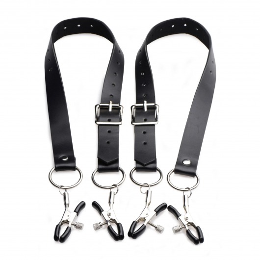 Ремни с зажимами для половых губ Spread Labia Spreader Straps with Clamps - XR Brands - купить с доставкой в Невинномысске