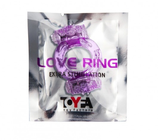 Фиолетовое виброкольцо с двумя вибропульками - Toyfa Basic - в Невинномысске купить с доставкой