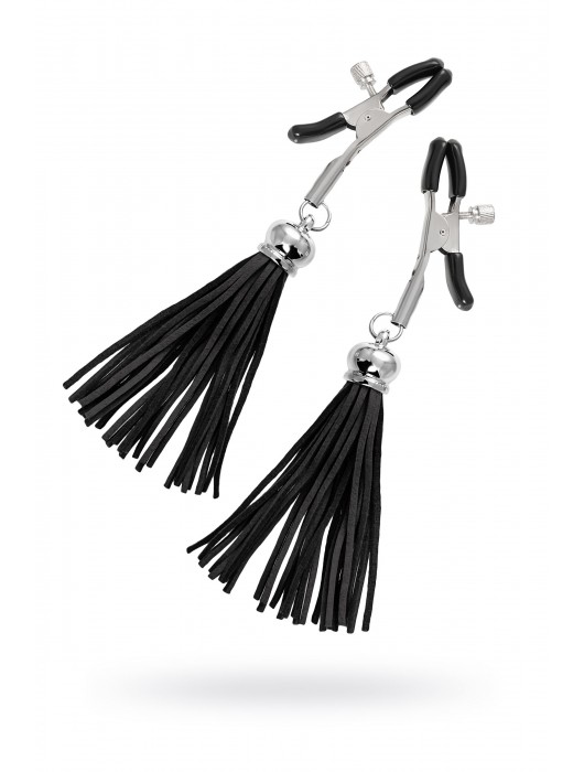 Зажимы на соски «Прищепки» с черными кисточками из замши - Pecado - купить с доставкой в Невинномысске