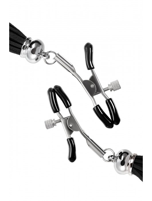 Зажимы на соски «Прищепки» с черными кисточками из замши - Pecado - купить с доставкой в Невинномысске