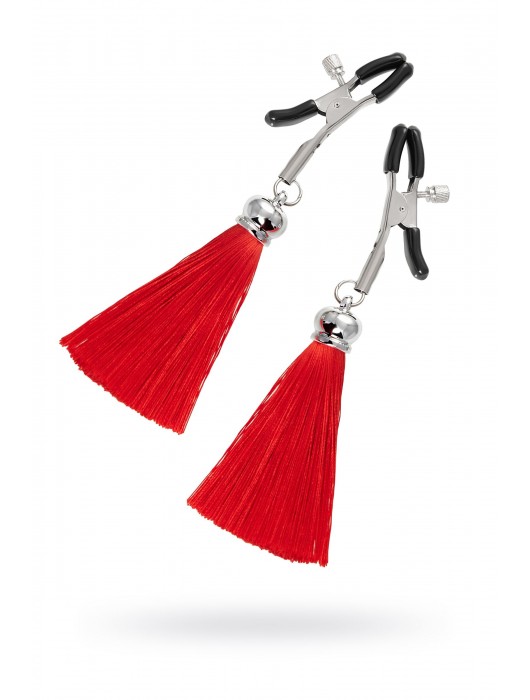 Зажимы на соски «Прищепки» с красными кисточками из шелка - Pecado - купить с доставкой в Невинномысске