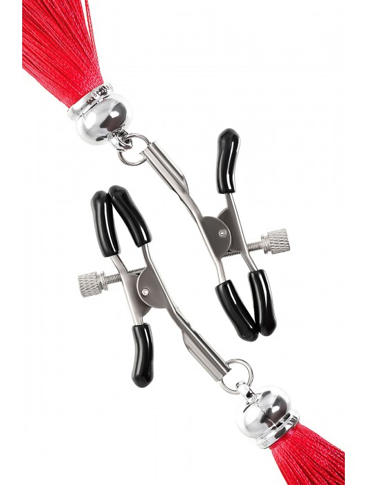 Зажимы на соски «Прищепки» с красными кисточками из шелка - Pecado - купить с доставкой в Невинномысске