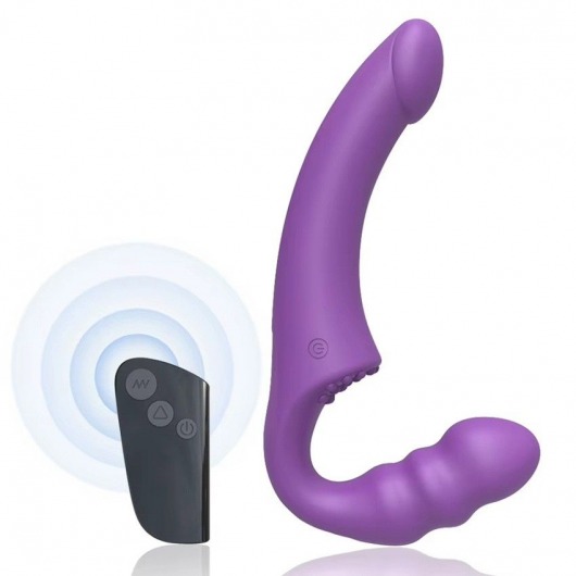 Фиолетовый безремневой страпон Straples Strap-On Dildo - Erokay - купить с доставкой в Невинномысске