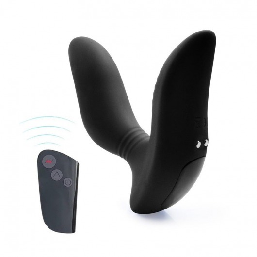 Черный вибромассажер простаты 3,5’’ Remote Control Curve P-spot Massager - 12 см. - Erokay - в Невинномысске купить с доставкой