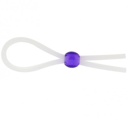 Прозрачное лассо с фиолетовой бусиной SILICONE COCK RING WITH BEAD LAVENDER - NMC - в Невинномысске купить с доставкой