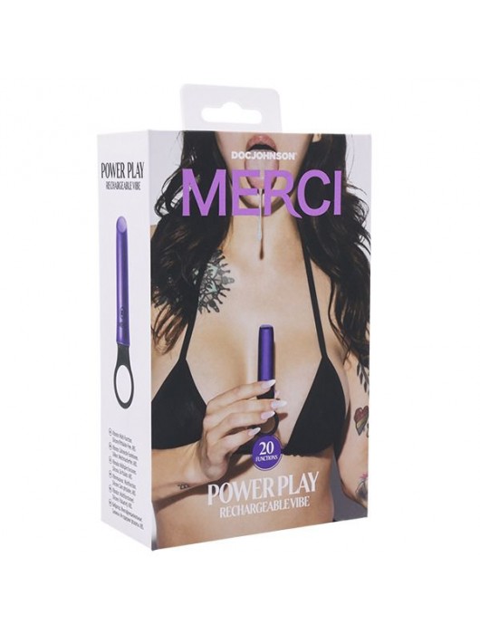 Мини-вибратор Merci Power Play со скошенным кончиком - 13,3 см. - Doc Johnson