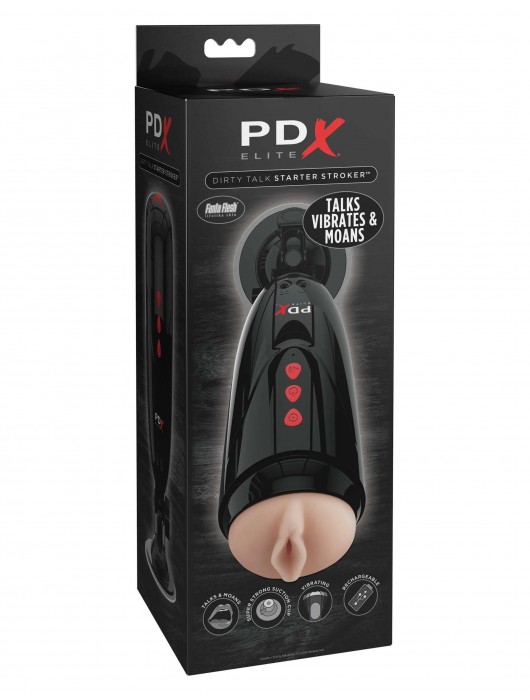 Мастурбатор-вагина с вибрацией Dirty Talk Starter Stroker - Pipedream - в Невинномысске купить с доставкой