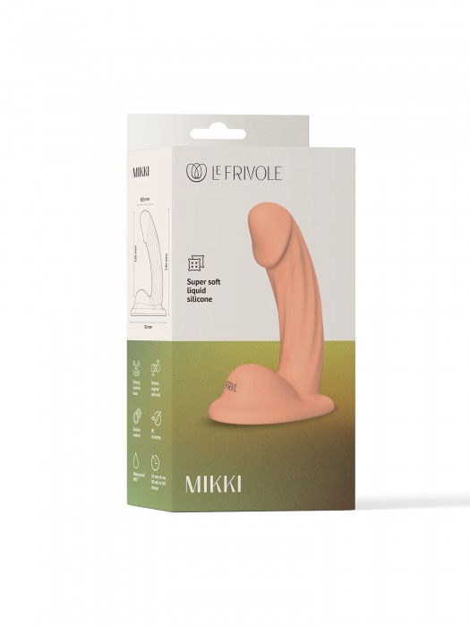 Телесный тактильный вибратор Mikki с присоской - 13 см. - Le Frivole