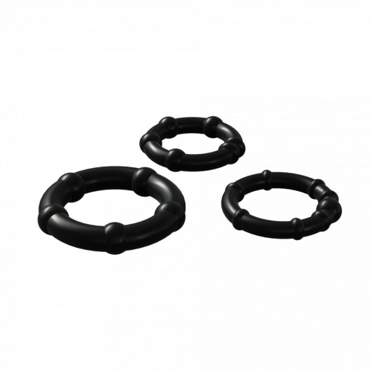 Набор из 3 черных эрекционных колец Babooom Ring Set - Adrien Lastic - в Невинномысске купить с доставкой