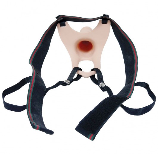 Телесный полый страпон на ремешках - 16,5 см. - Boys of Toys - купить с доставкой в Невинномысске