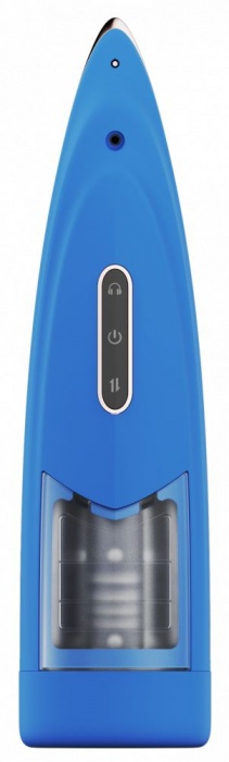 Синий мастурбатор с ротацией и аудиосопровождением - Secwell - в Невинномысске купить с доставкой