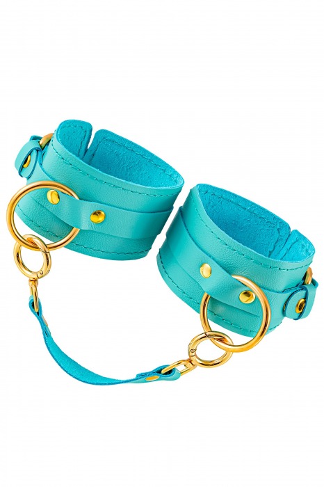 Голубые однослойные кожаные оковы - Pecado - купить с доставкой в Невинномысске