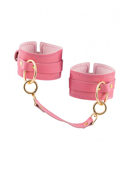 Розовые однослойные кожаные оковы - Pecado - купить с доставкой в Невинномысске