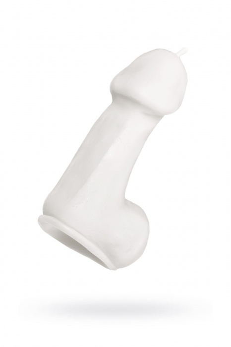 Белая свеча в форме пениса - 47 гр. - Pecado - купить с доставкой в Невинномысске