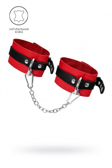 Красно-черные мягкие оковы с одним ремешком и люверсами - Pecado - купить с доставкой в Невинномысске