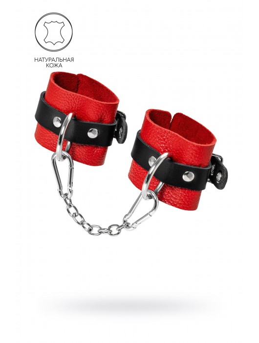 Красно-черные мягкие наручники с одним ремешком с люверсами - Pecado - купить с доставкой в Невинномысске