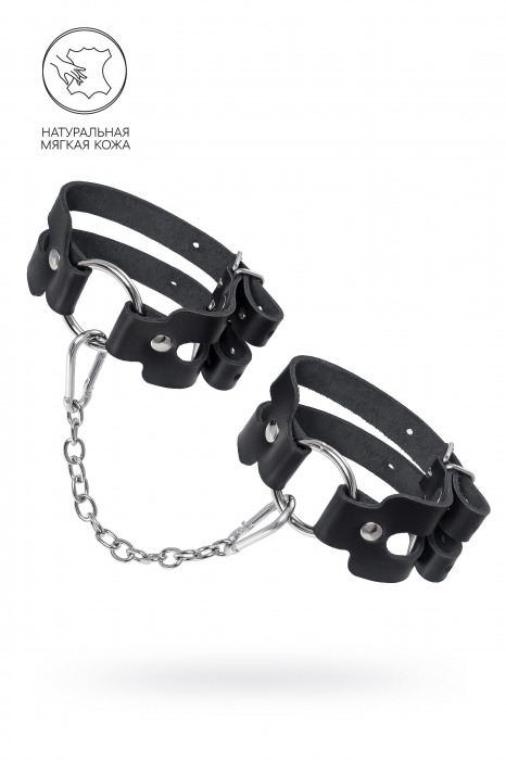 Черные кожаные оковы из двух ремешков - Pecado - купить с доставкой в Невинномысске