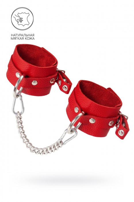 Красные мягкие кожаные оковы с люверсами - Pecado - купить с доставкой в Невинномысске