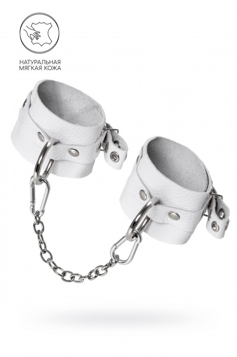 Белые мягкие кожаные оковы с люверсами - Pecado - купить с доставкой в Невинномысске