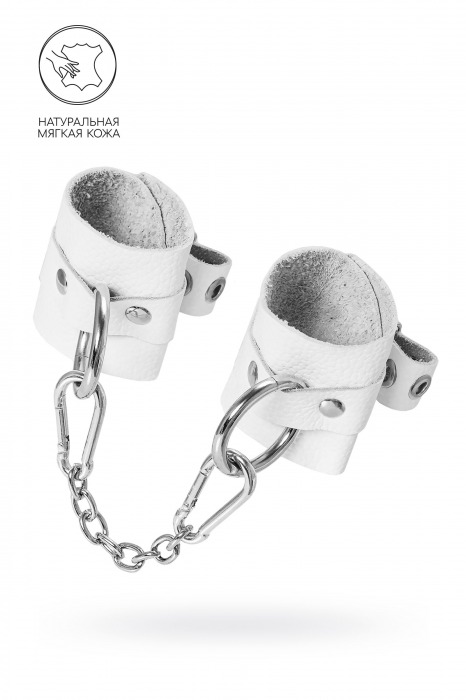 Белые мягкие кожаные наручники с люверсами - Pecado - купить с доставкой в Невинномысске