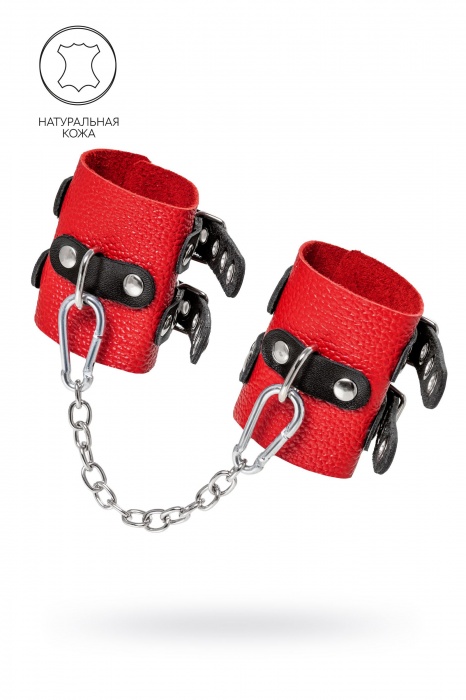 Красно-черные мягкие наручники с двумя ремешками с люверсами - Pecado - купить с доставкой в Невинномысске