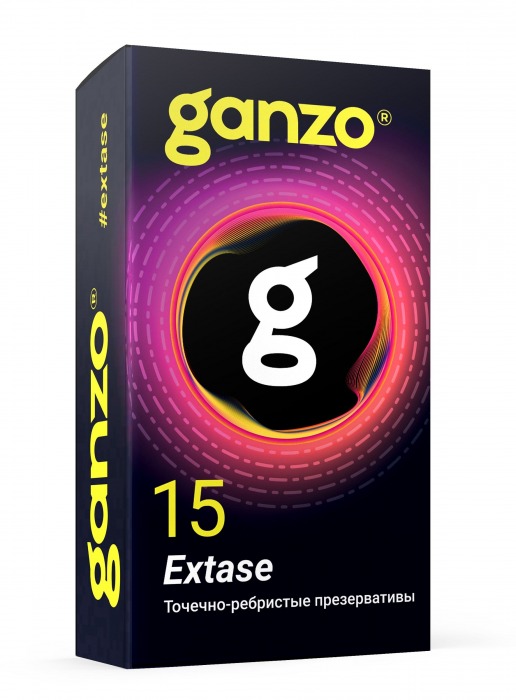 Презервативы анатомической формы с точечной и ребристой структурой Ganzo Extase - 15 шт. - Ganzo - купить с доставкой в Невинномысске