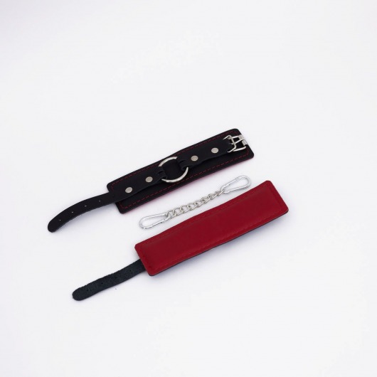 Черно-красные кожаные наручники - Crazy Handmade - купить с доставкой в Невинномысске