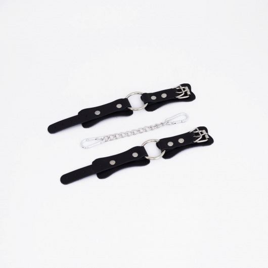 Черные кожаные наручники с кольцом - Crazy Handmade - купить с доставкой в Невинномысске