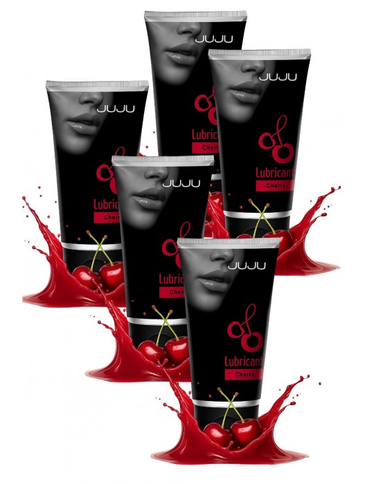 Набор из 5 съедобных лубрикантов JUJU со вкусом вишни - JuJu - купить с доставкой в Невинномысске