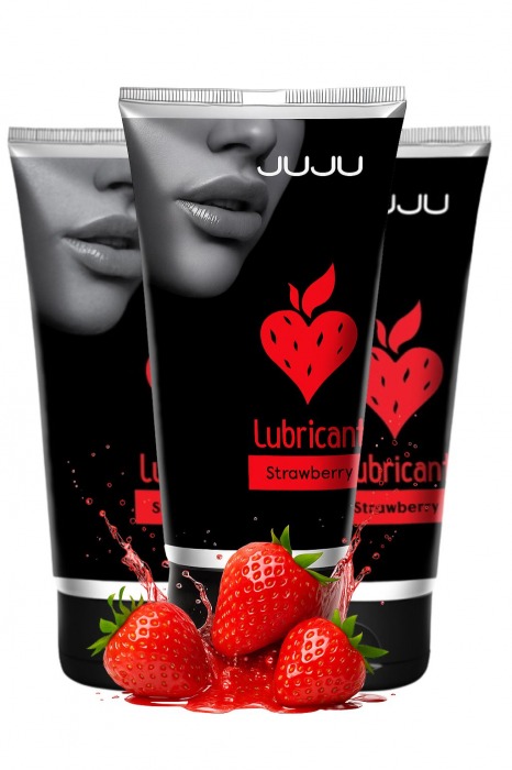 Набор из 3 съедобных лубрикантов JUJU со вкусом клубники - JuJu - купить с доставкой в Невинномысске