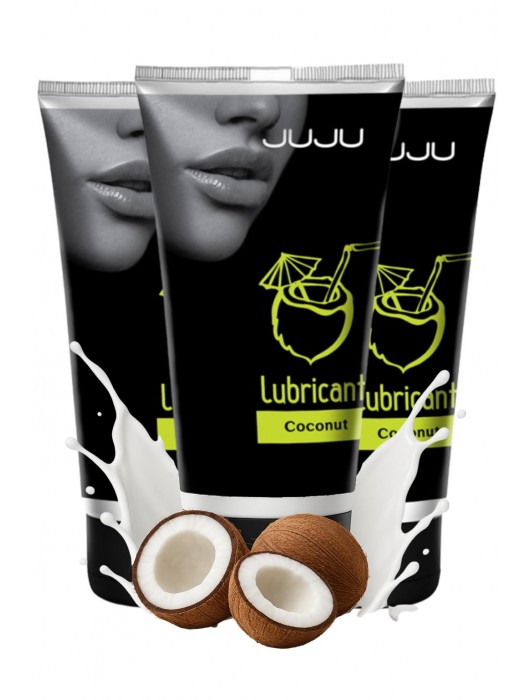 Набор из 3 съедобных лубрикантов JUJU со вкусом кокоса - JuJu - купить с доставкой в Невинномысске