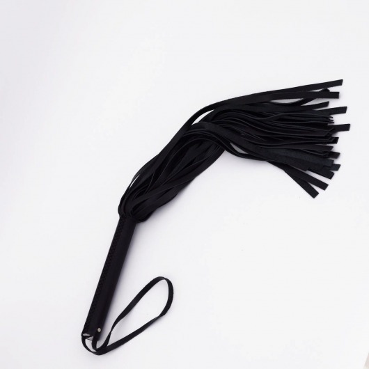 Черный кожаный флоггер - 45 см. - Crazy Handmade - купить с доставкой в Невинномысске