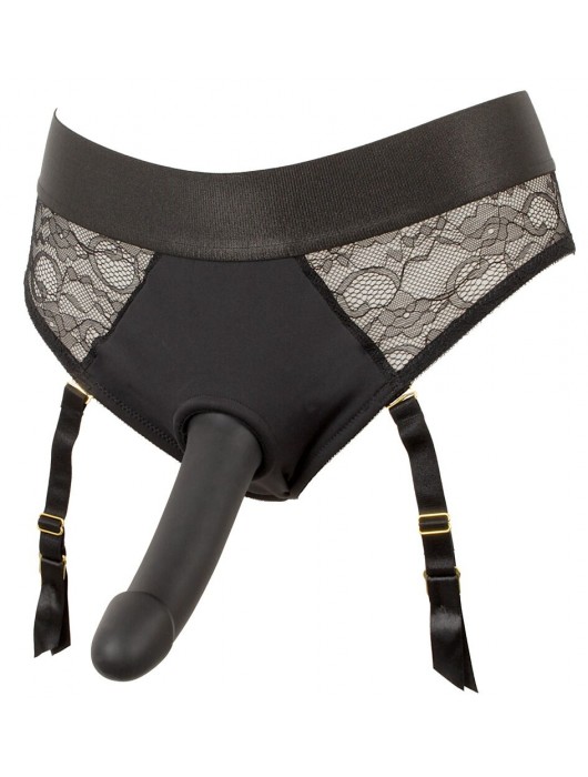 Черный женский страпон Strap-on Set: трусики и насадка - Orion - купить с доставкой в Невинномысске