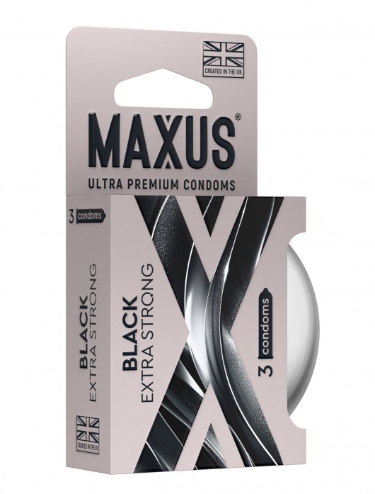 Черные утолщенные презервативы MAXUS Extra Strong с железным кейсом - 3 шт. - Maxus - купить с доставкой в Невинномысске