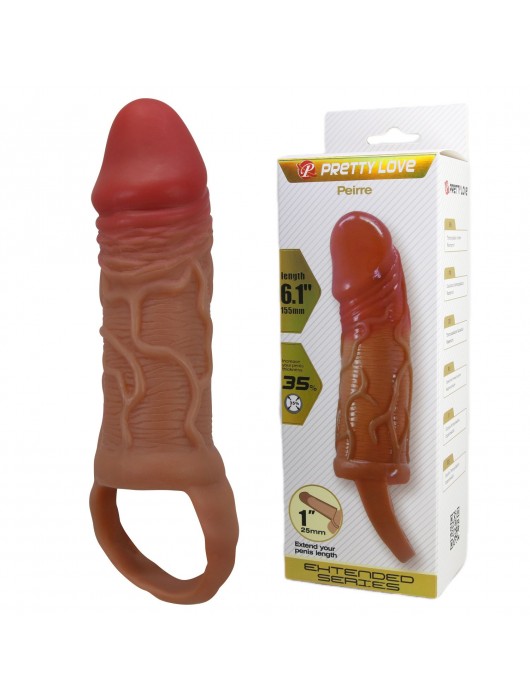 Реалистичная насадка на член Peirre - 15,5 см. - Baile - в Невинномысске купить с доставкой