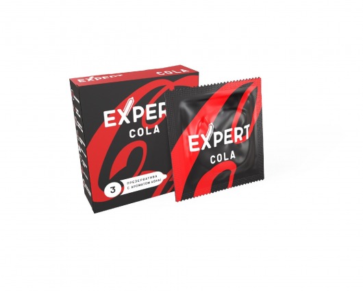 Презервативы с ароматом колы Expert Cola - 3 шт. - Expert - купить с доставкой в Невинномысске