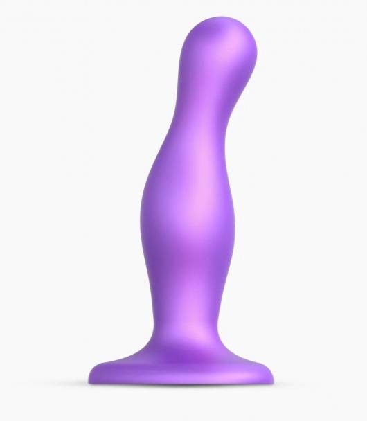 Фиолетовая насадка Strap-On-Me Dildo Plug Curvy size M - Strap-on-me - купить с доставкой в Невинномысске