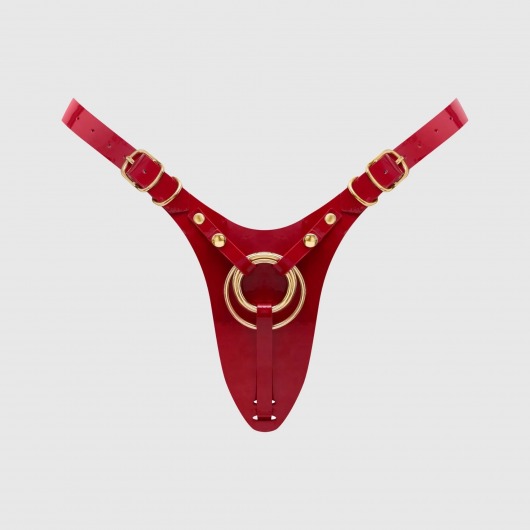 Красный пояс для фиксации насадок Strap-On-Me Leatherette Harness Fabulous - Strap-on-me - купить с доставкой в Невинномысске