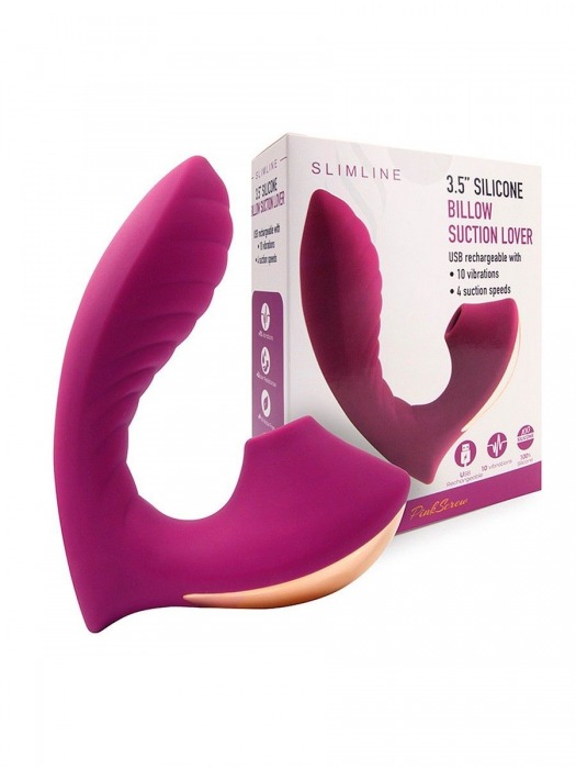 Сливовый вибромассажер с вакуумной стимуляцией клитора - Erokay