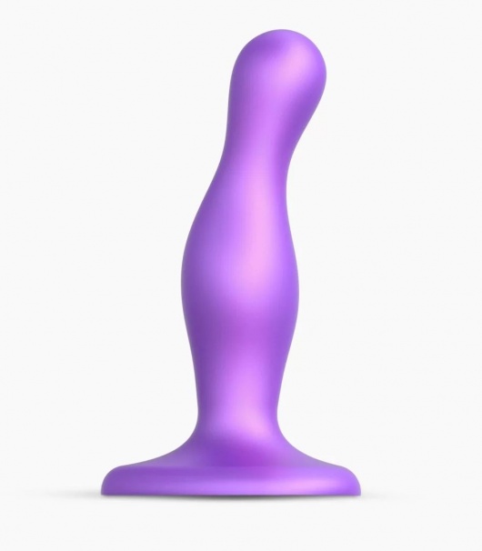 Фиолетовая насадка Strap-On-Me Dildo Plug Curvy size S - Strap-on-me - купить с доставкой в Невинномысске