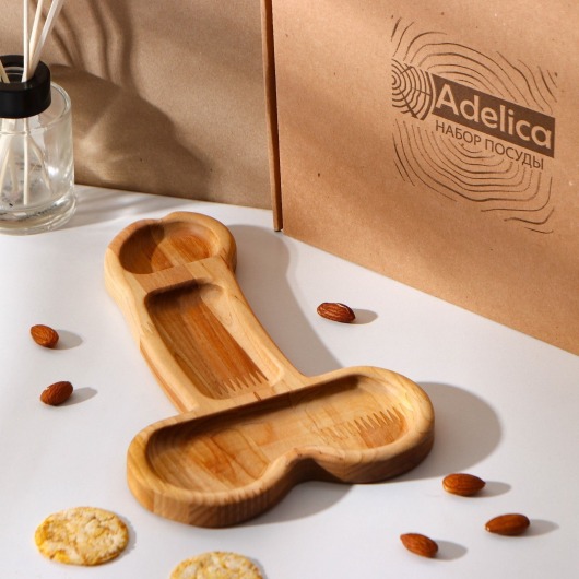 Деревянное блюдо для подачи в форме члена (25 х 16,5 х 1,7 см) - Сима-Ленд - купить с доставкой в Невинномысске