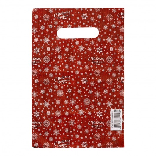 Красный подарочный новогодний пакет с вырубной ручкой (20х30 см) - Сима-Ленд - купить с доставкой в Невинномысске