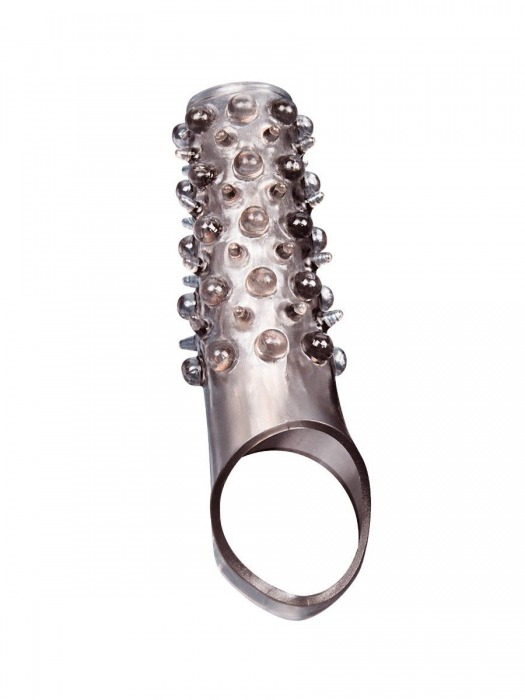 Дымчатая насадка на пенис с шипами и выпуклостями - 12 см. - Sex Expert - в Невинномысске купить с доставкой