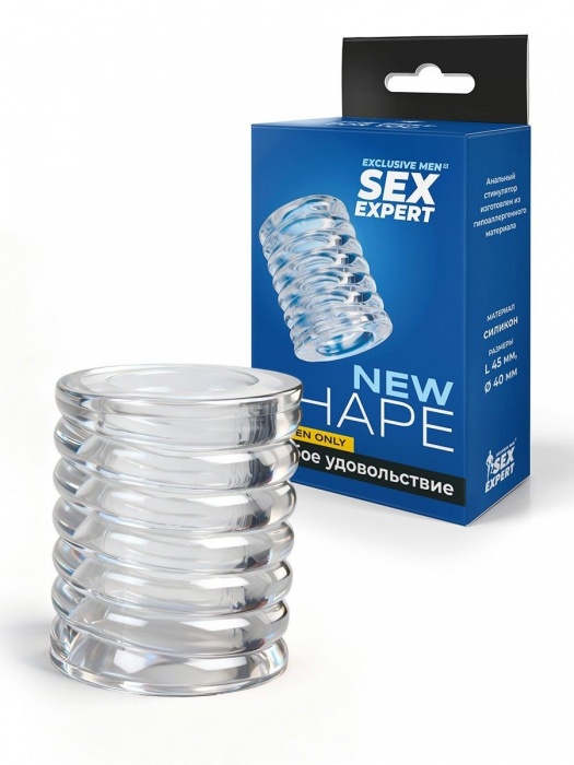 Прозрачная сквозная насадка на пенис с ребрышками - Sex Expert - в Невинномысске купить с доставкой