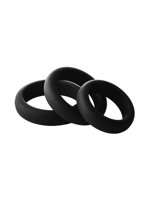 Набор из 3 черных эрекционных колец Smooth Silicone Cockring Pack - Dream Toys - в Невинномысске купить с доставкой