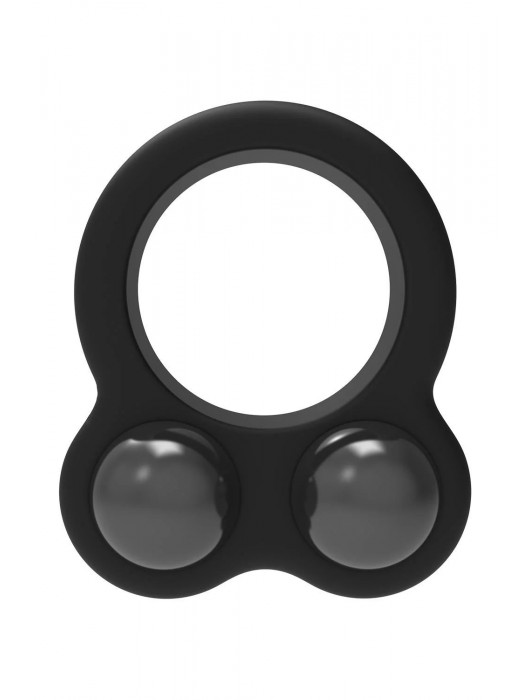 Черное эрекционное кольцо с утяжелителями Cockring Dual Weight - Dream Toys - в Невинномысске купить с доставкой